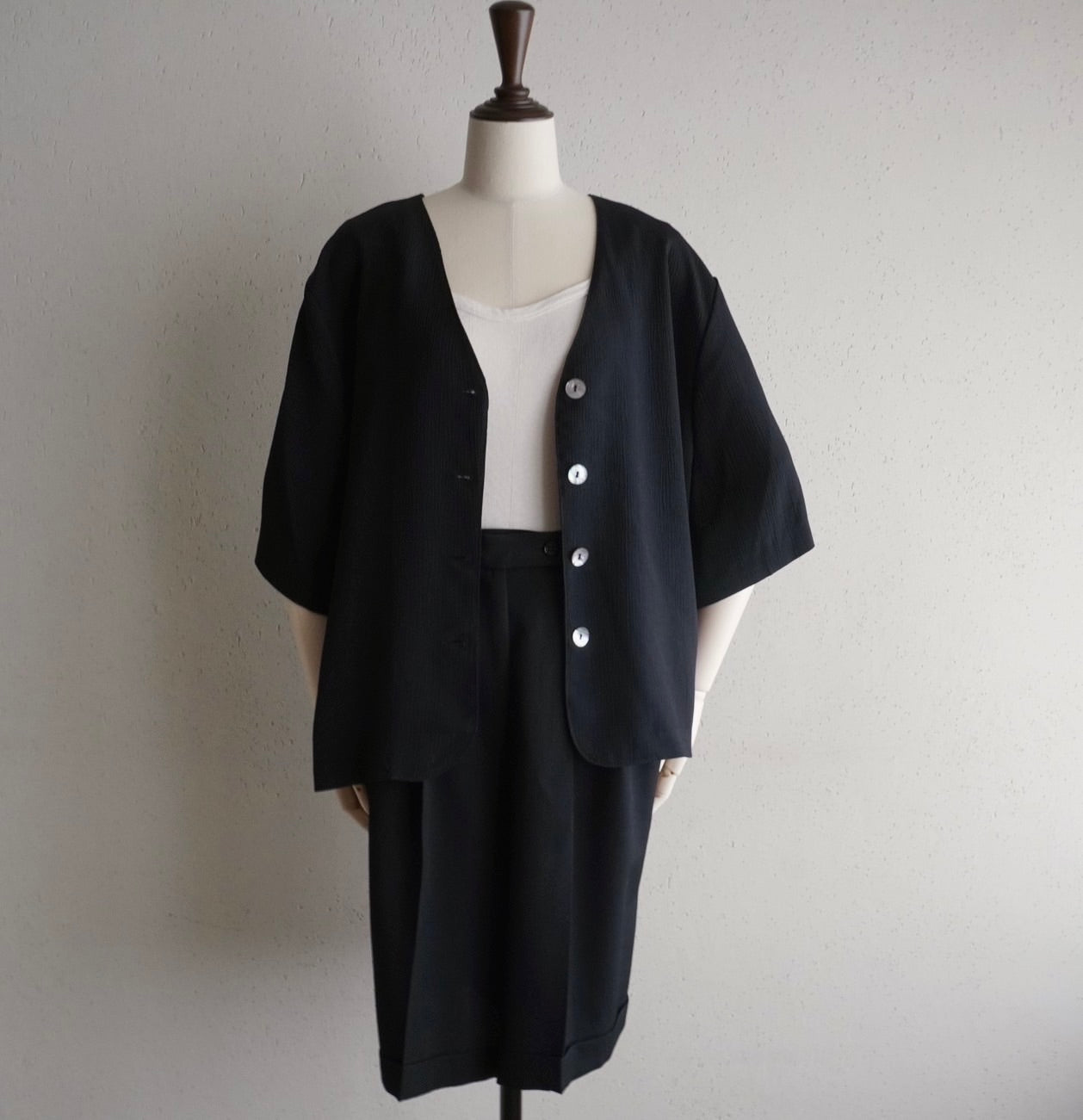 90s Black Blouse Made in USA Dead Stock