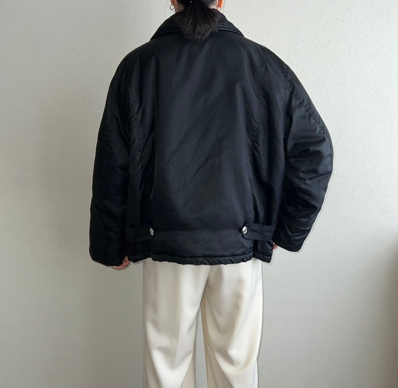 90s Black Nylon Jacket Made in Italy