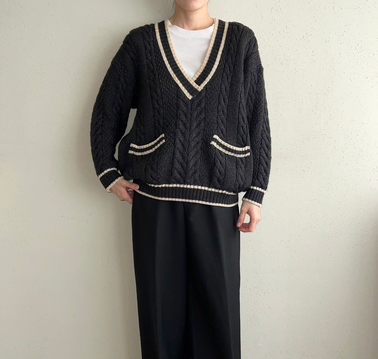 90s V Neck Knit Made in Italy