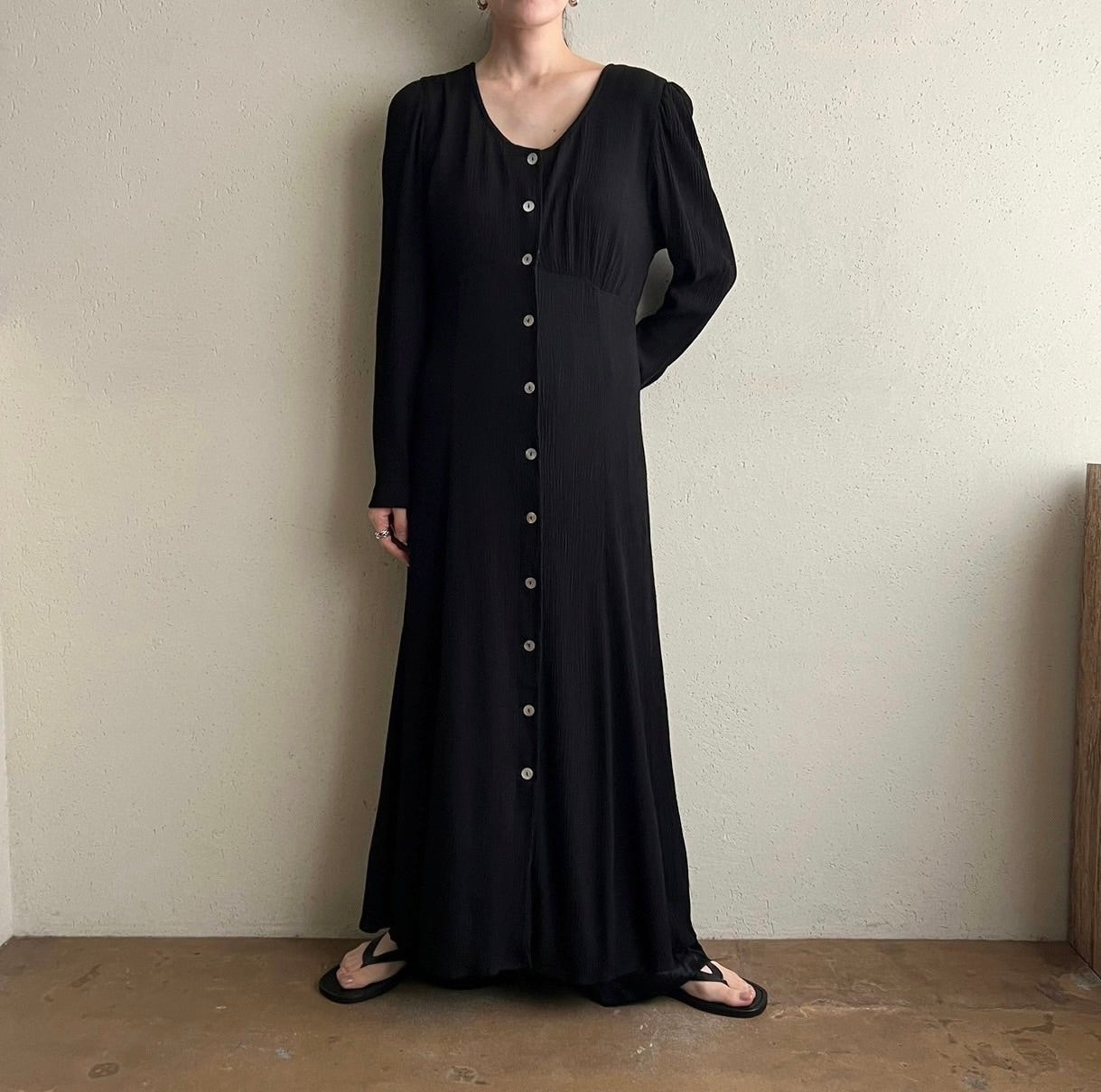 90s Black Maxi Dress Made in USA