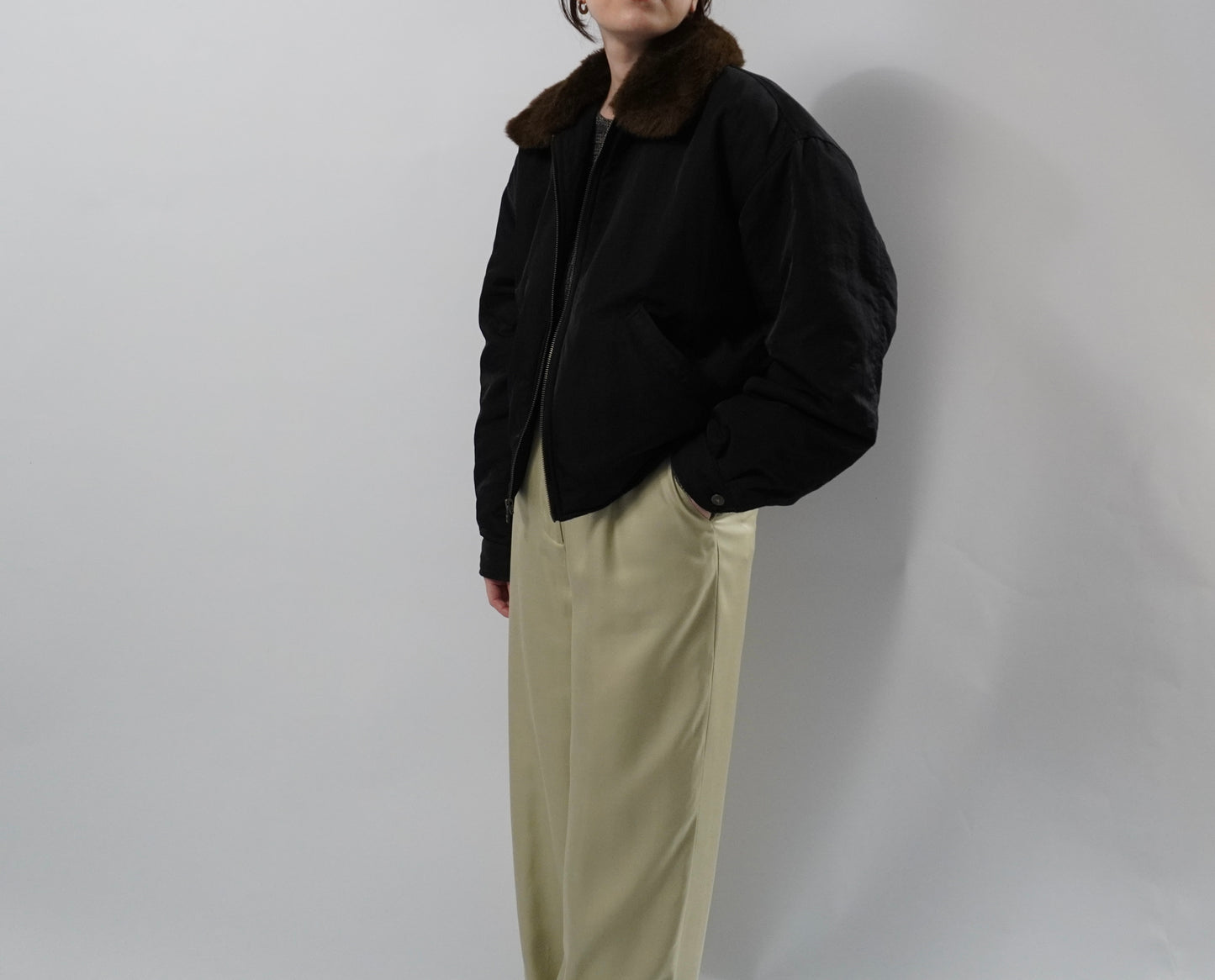 90s Black Nylon Jacket
