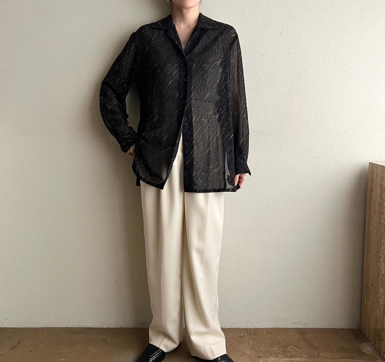 90s Sheer Printed Shirt