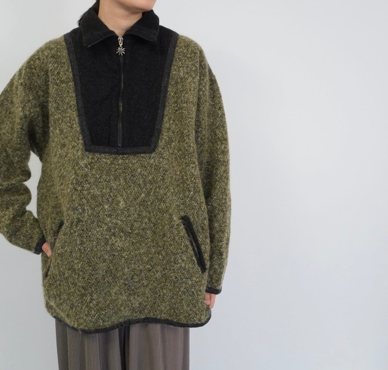 90s EURO Knit Fleece Pullover