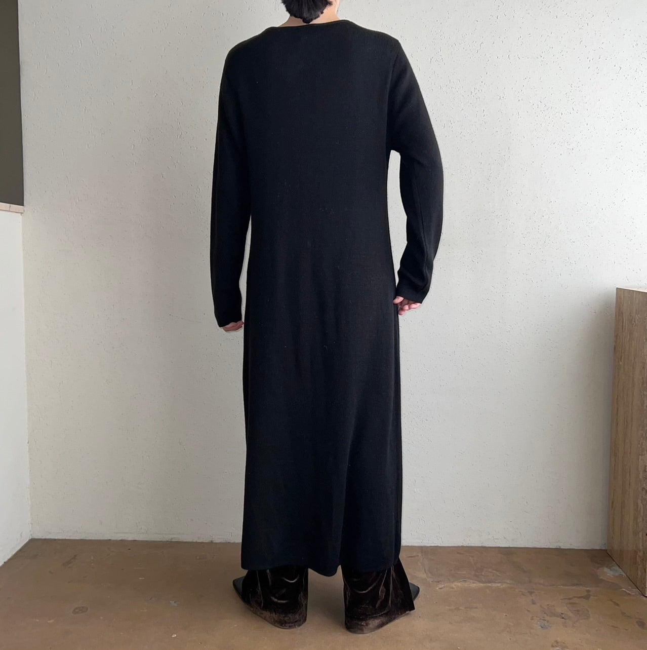 90s Black Long Cardigan