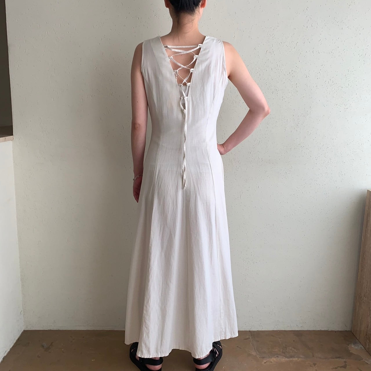 90s Back Lace up Dress Made in Italy
