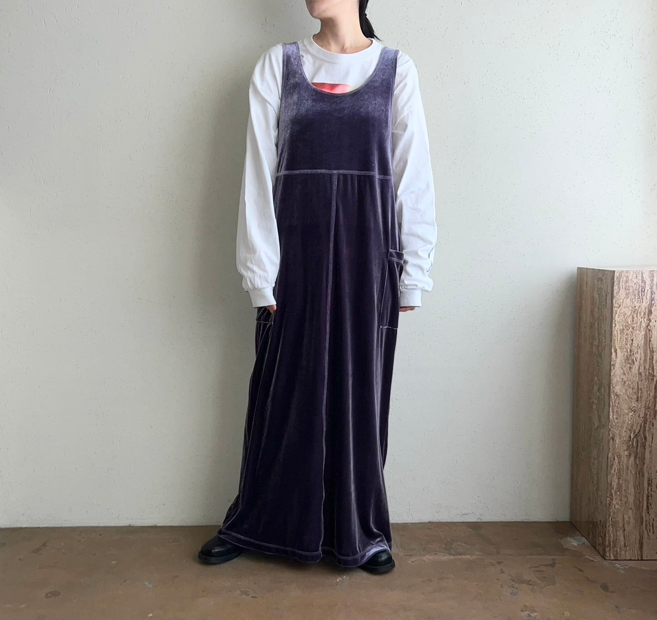 90s Velor Maxi Dress Made in USA Dead Stock