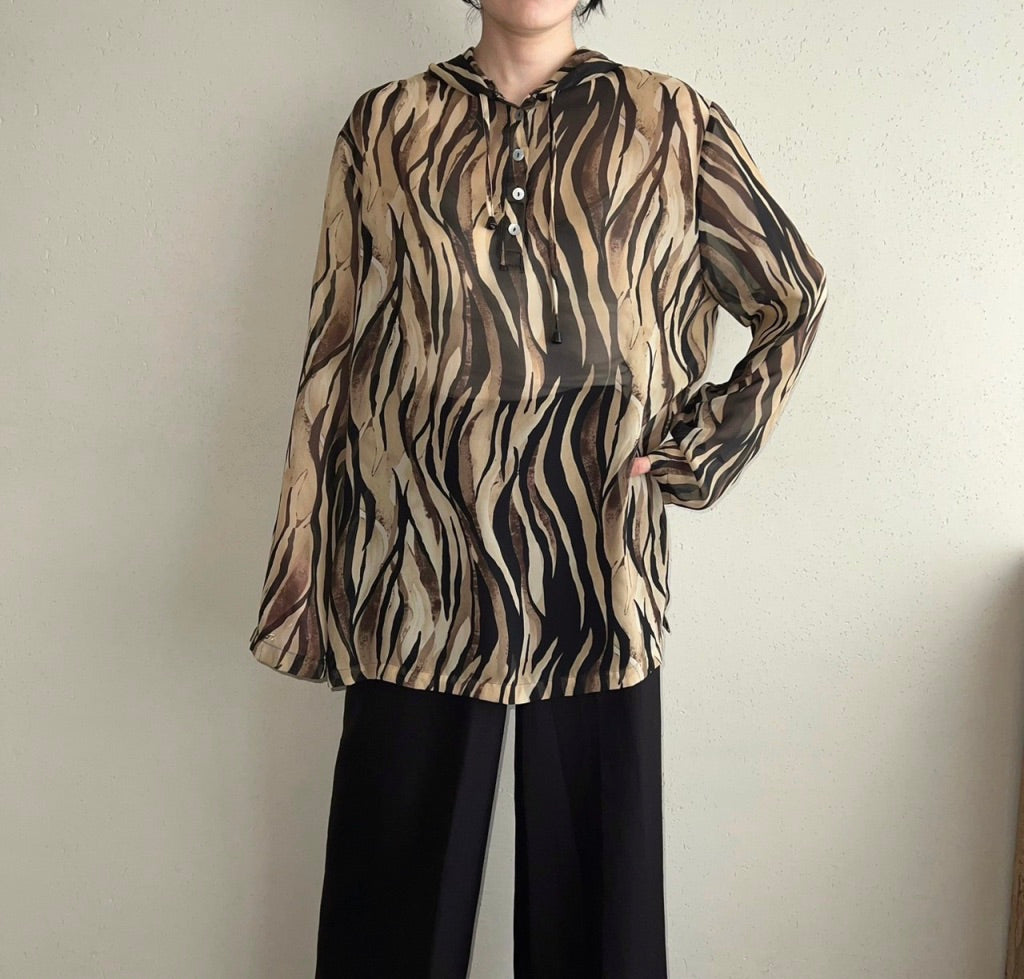 90s Printed Sheer Top