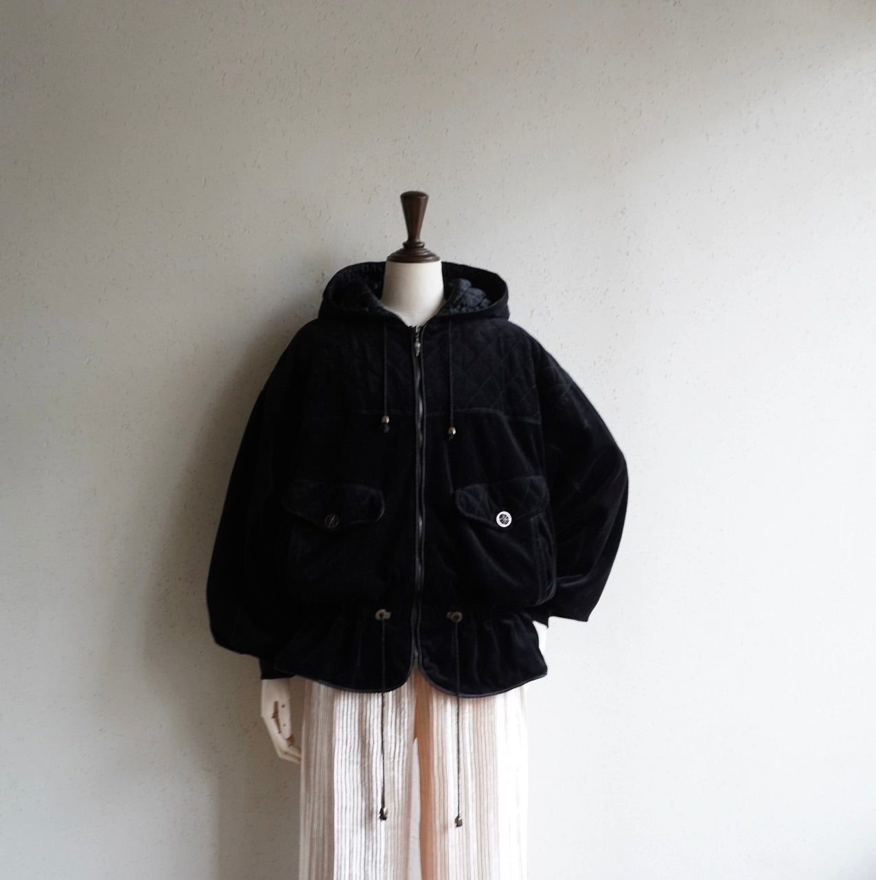 90s Black Velor Jacket