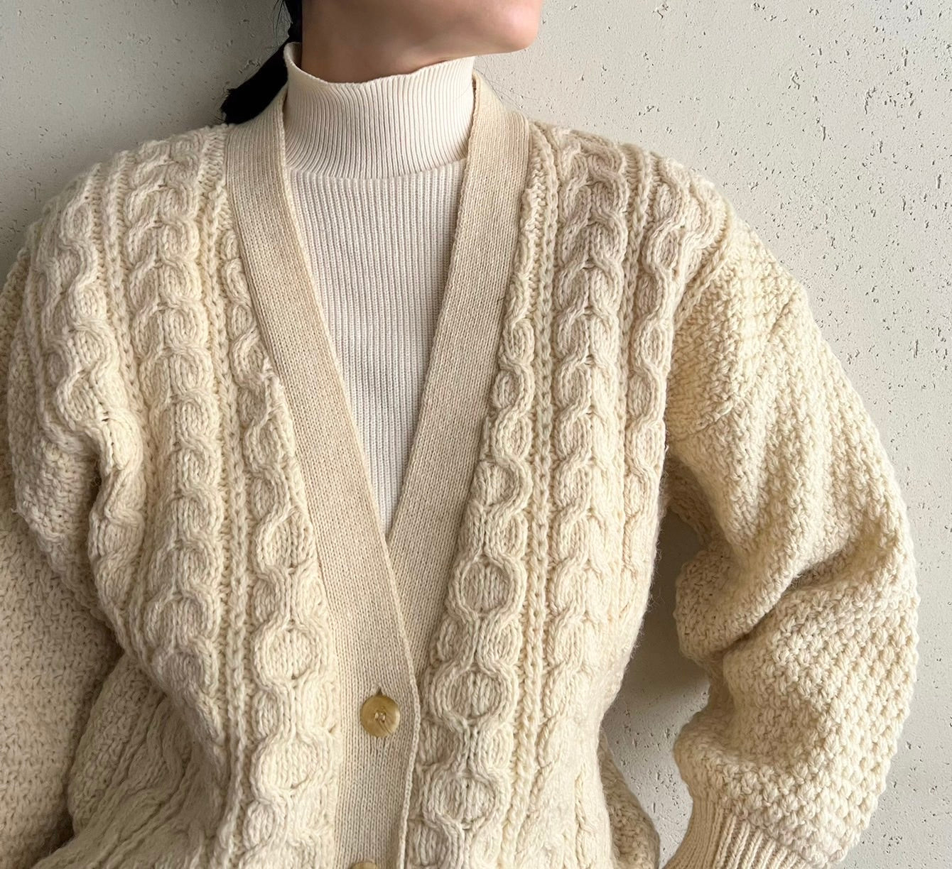 90s Wool Knit Cardigan Made in United Kingdom