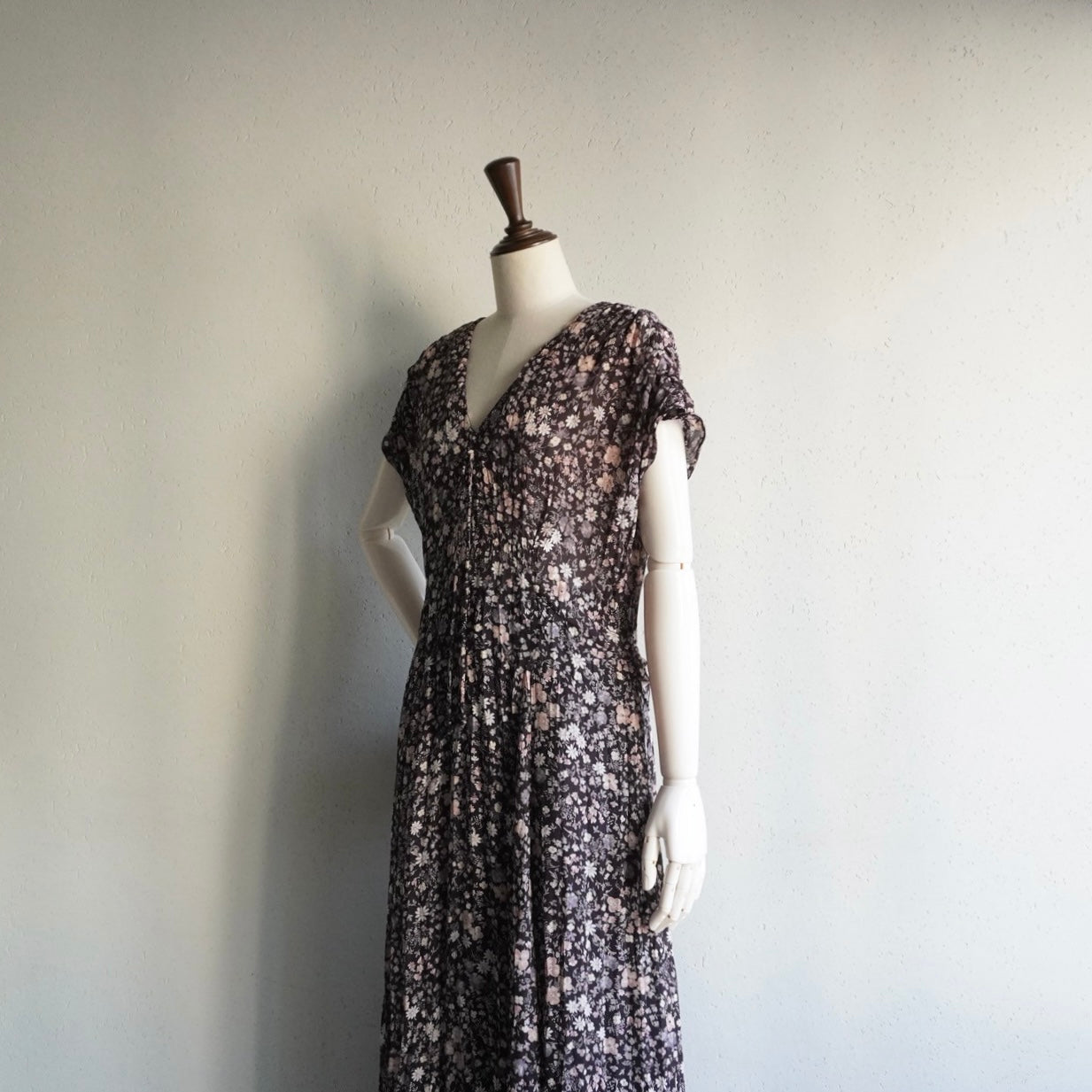 80s Printed Maxi Dress Made in USA