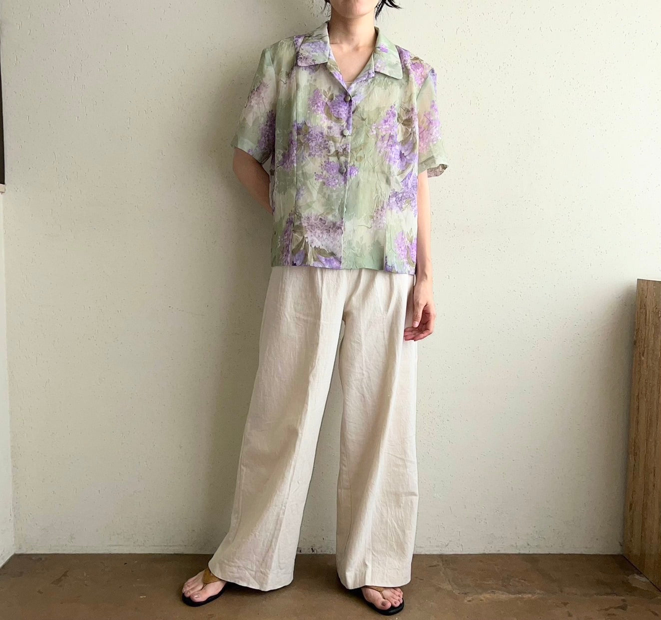 90s Printed Sheer Shirt