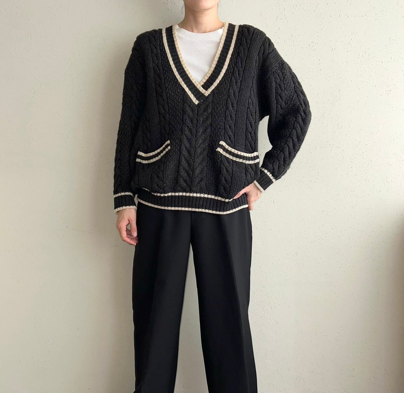 90s V Neck Knit Made in Italy