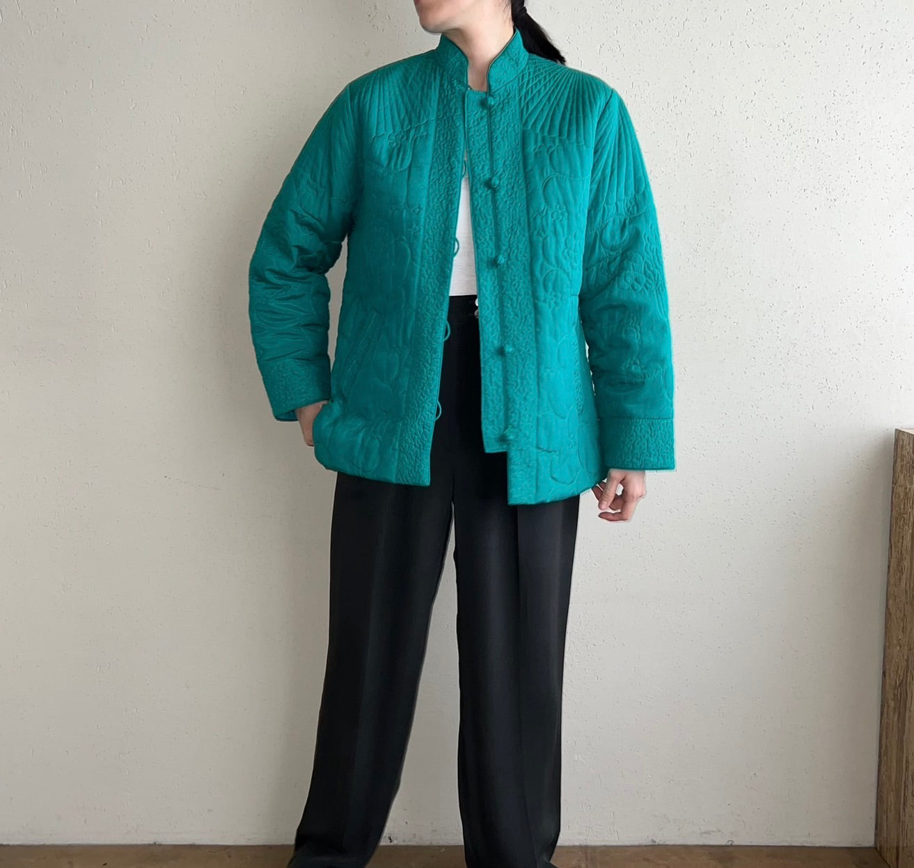 70s Silk Quilted Design Jacket