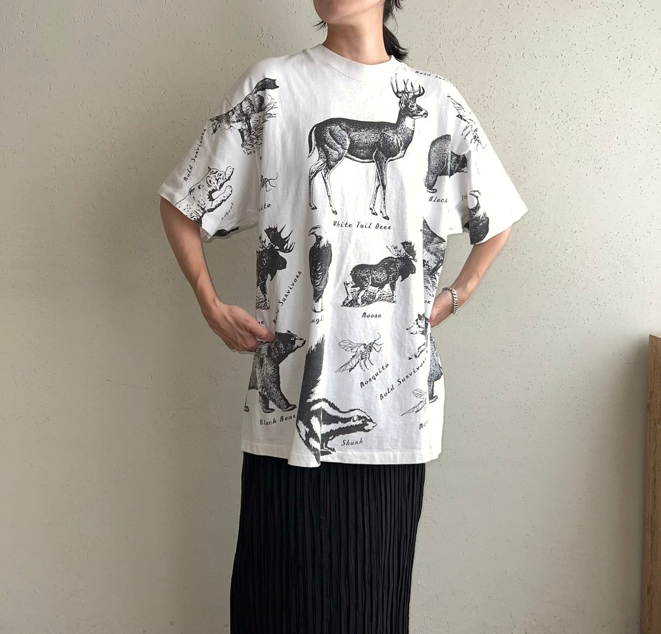 90s Animal Printed T-shirt Made in USA