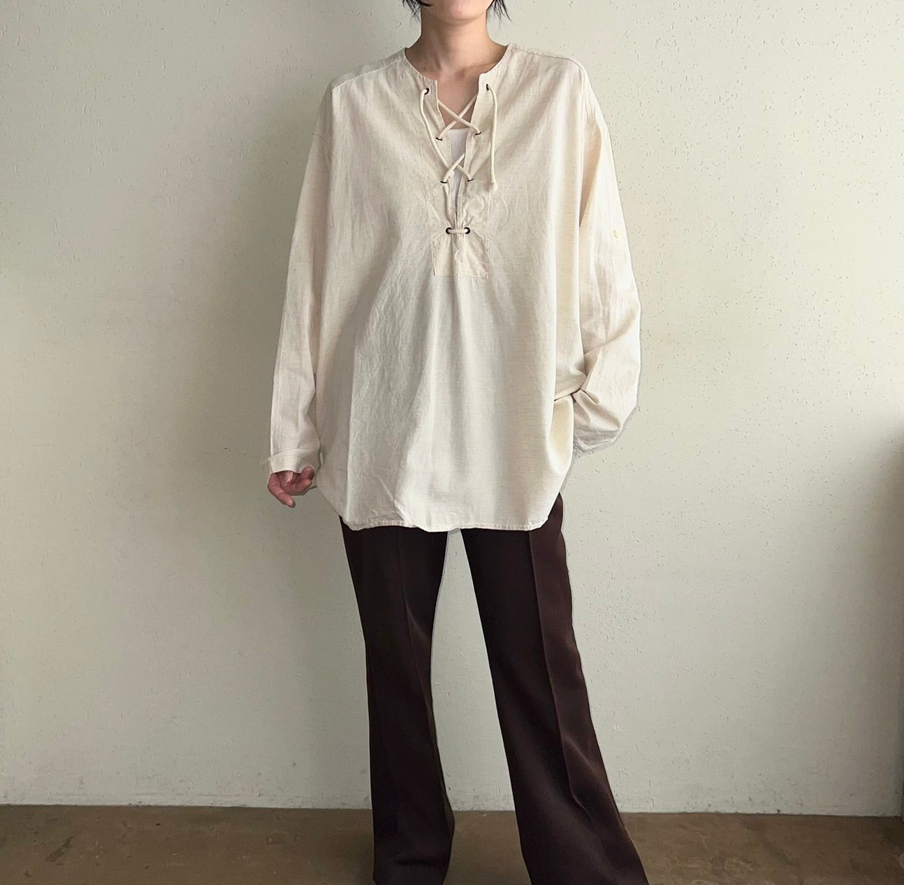 90s Lace Up Top Made in Italy