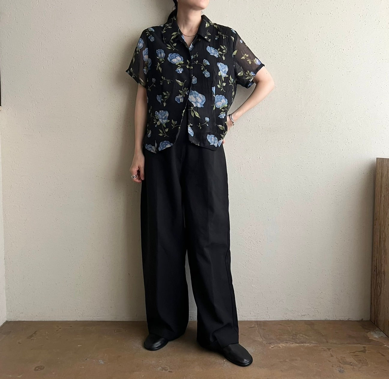 90s Printed Sheer Shirt