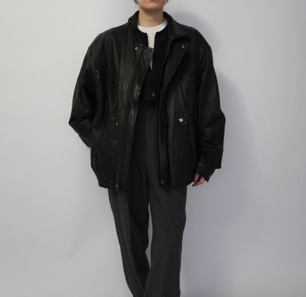 80s Black Leather Jacket