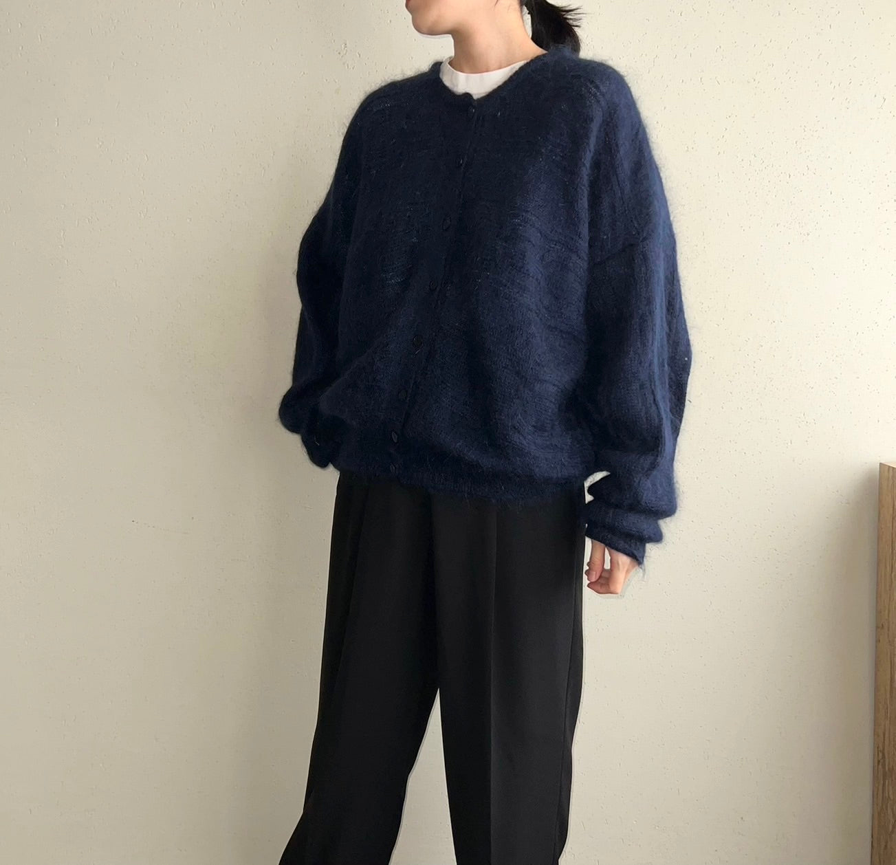 90s Navy Knit Cardigan