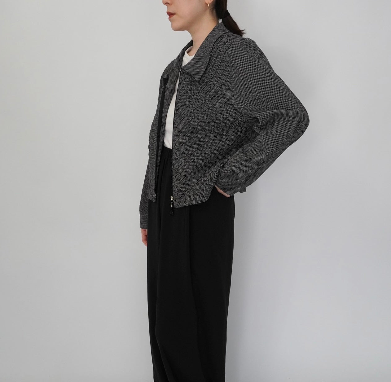 90s Pleat Zip Shirt,Jacket
