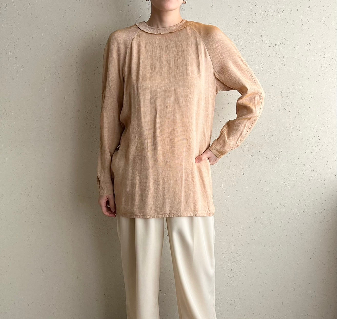 90s Pale Orange Blouse