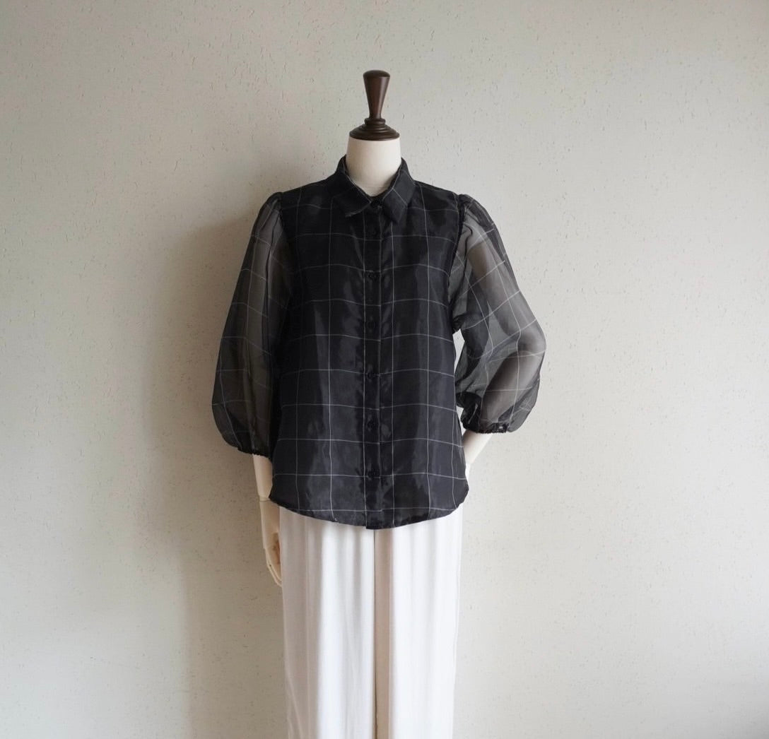 90s Black Sheer Shirt Product in Italy