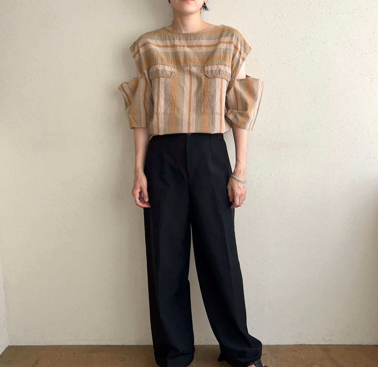 90s EURO Striped Blouse