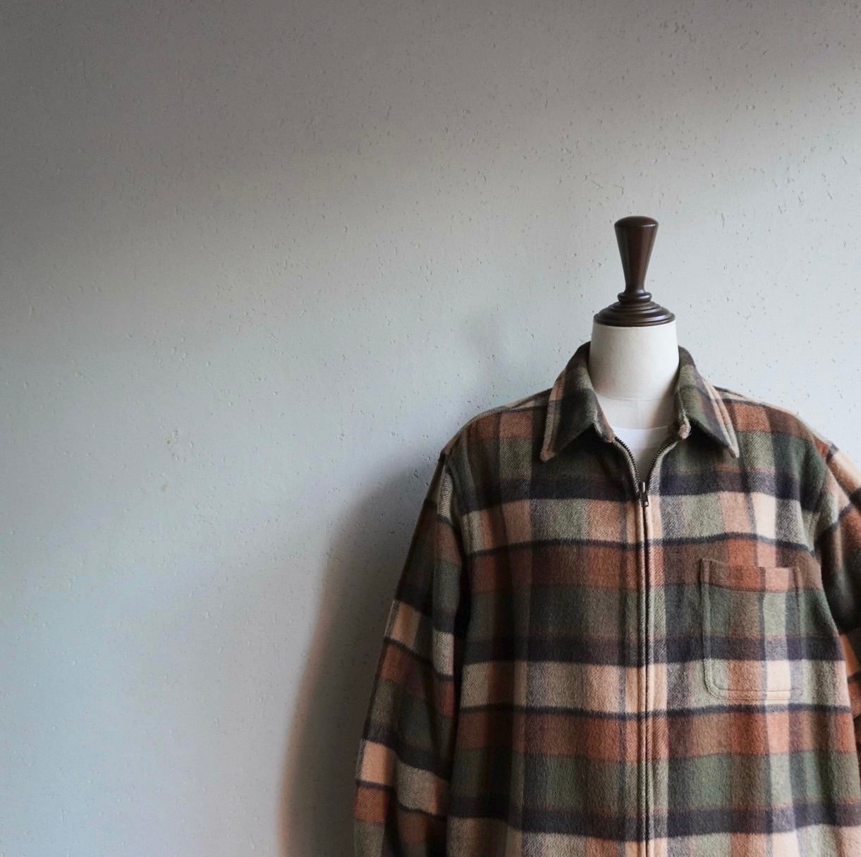 90s Zip Plaid Shirt, Jacket