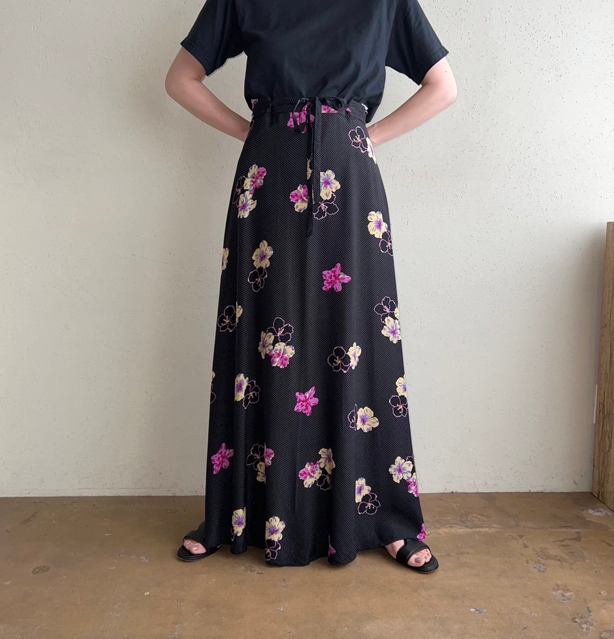 80s EURO Printed Maxi Skirt
