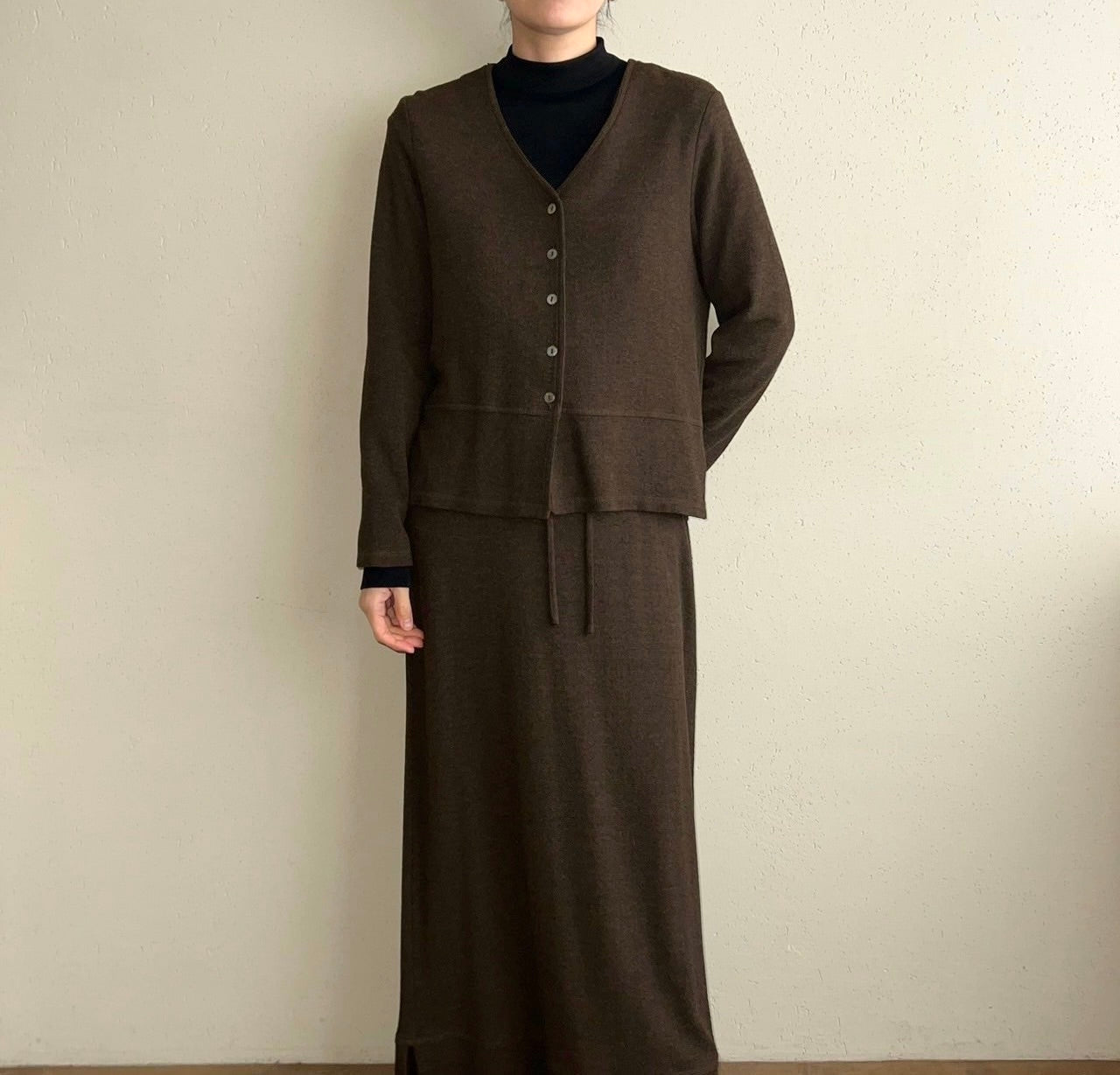 90s Brown Rayon Two-Piece Made in USA