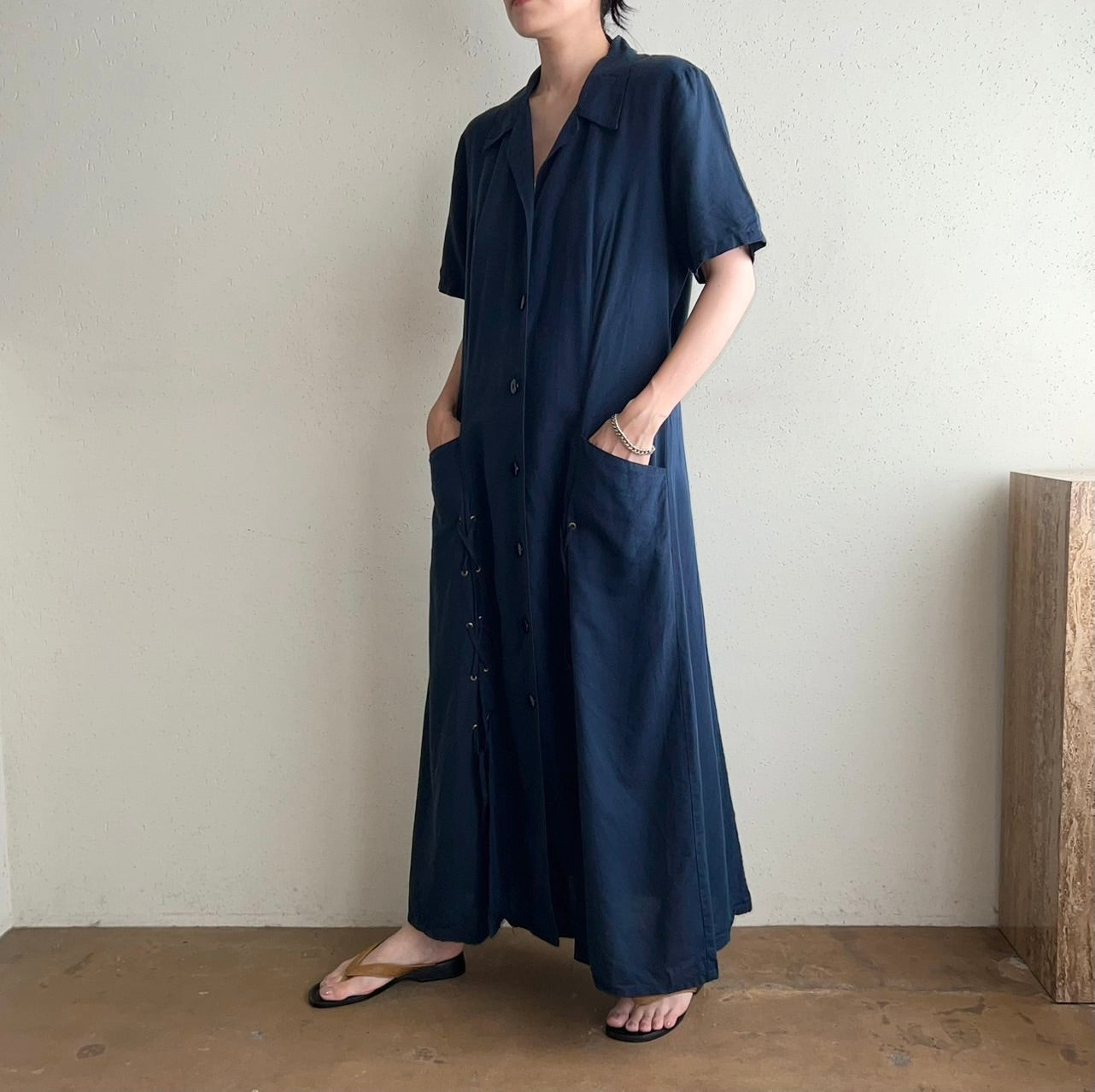 90s Lace up Dress Made in Italy