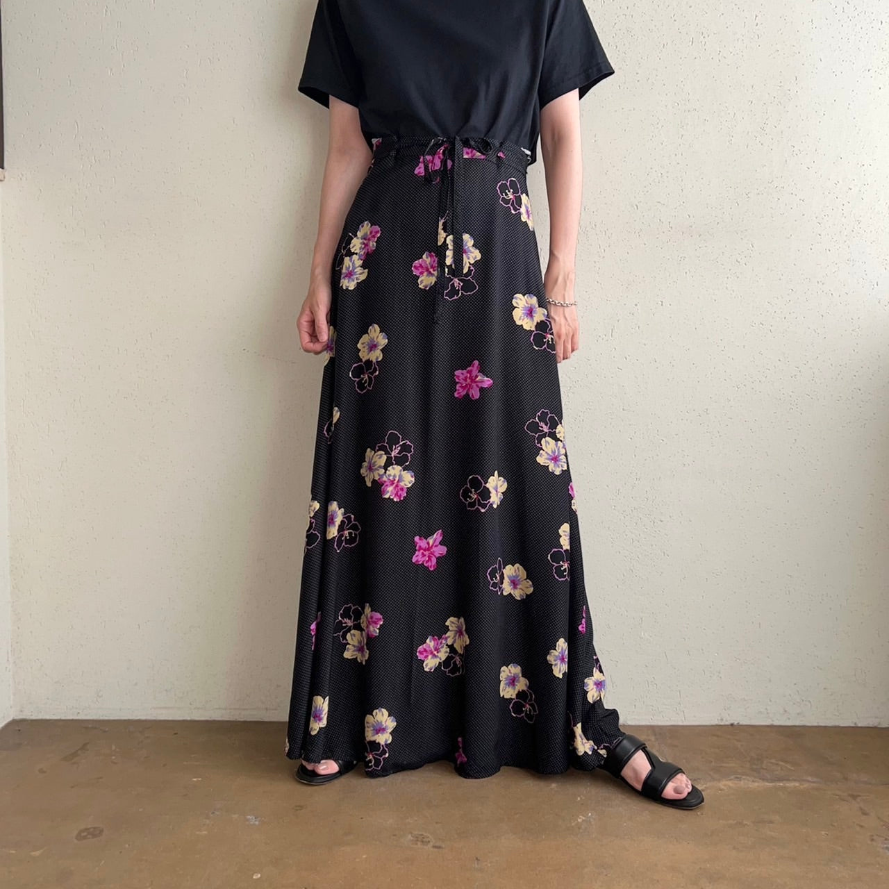 80s EURO Printed Maxi Skirt
