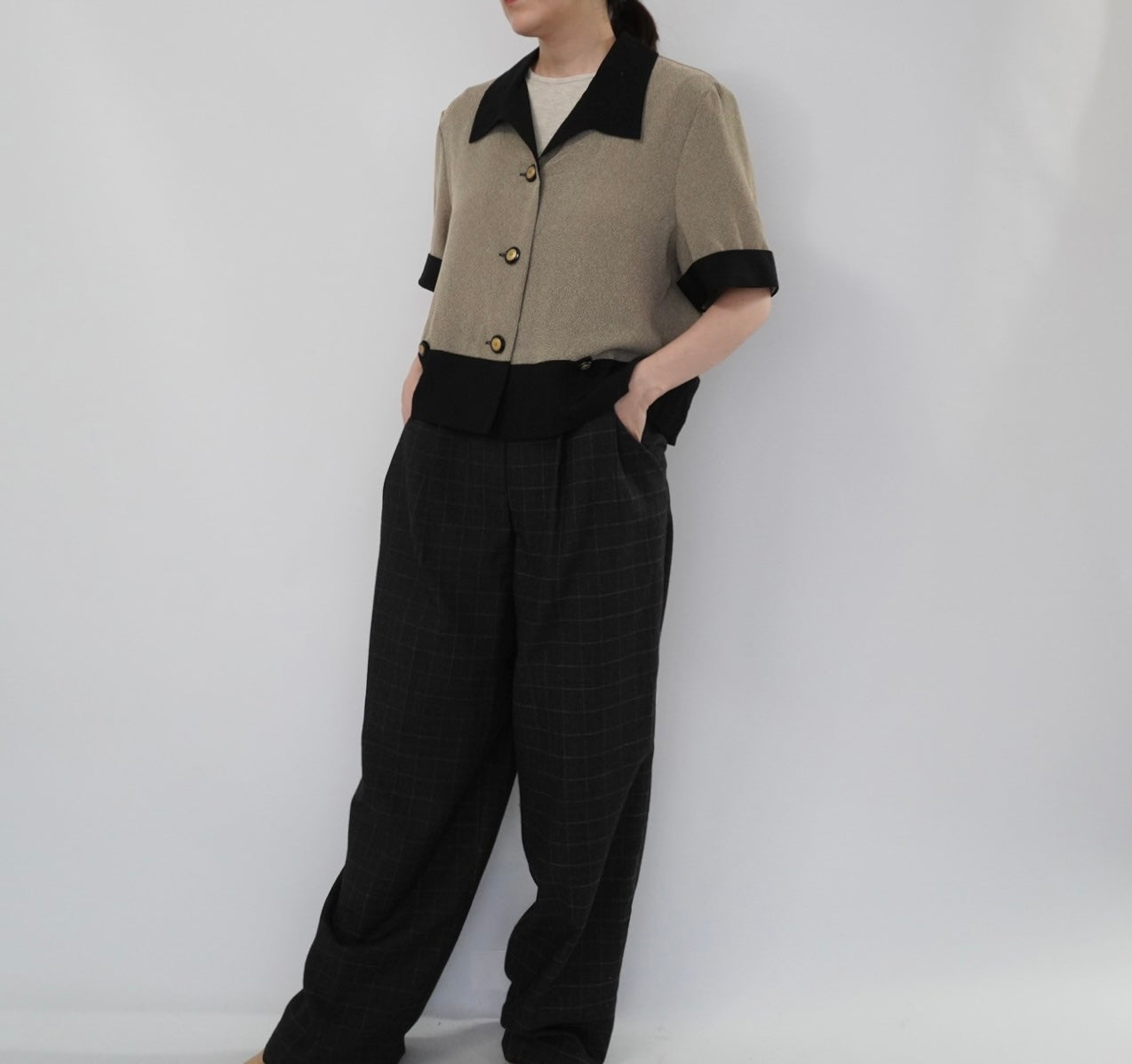 90s Two Tone Design Shirt,Jacket