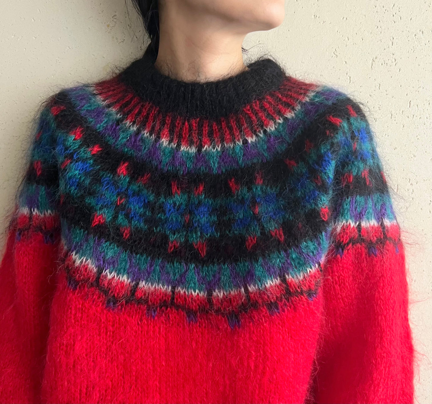 90s Design Mohair Hand Knit