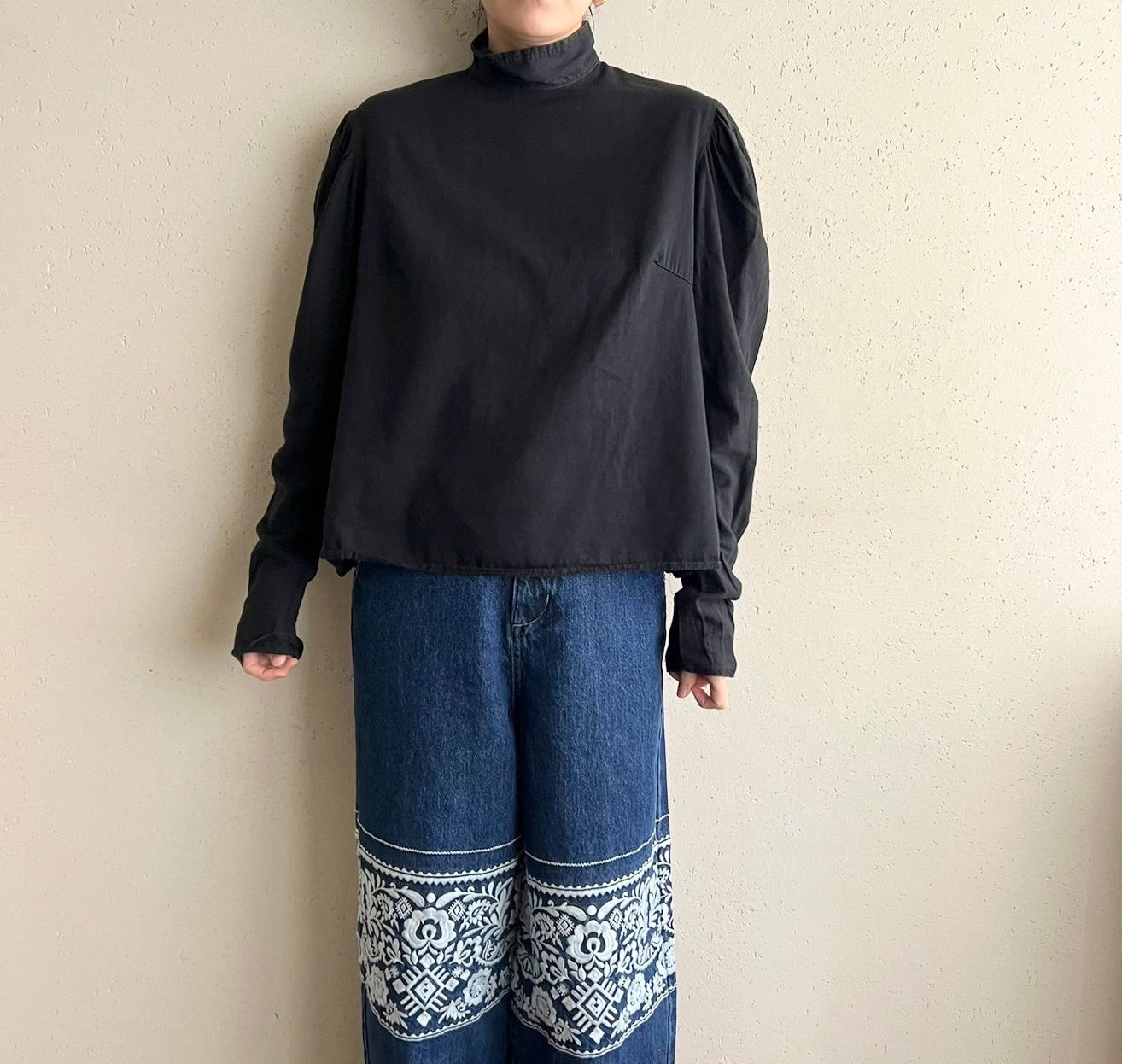 90s Black Blouse