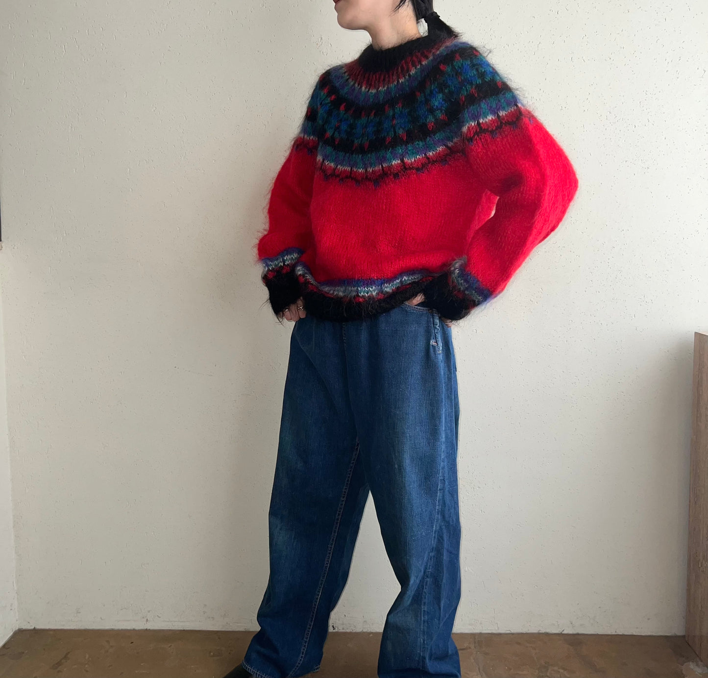 90s Design Mohair Hand Knit