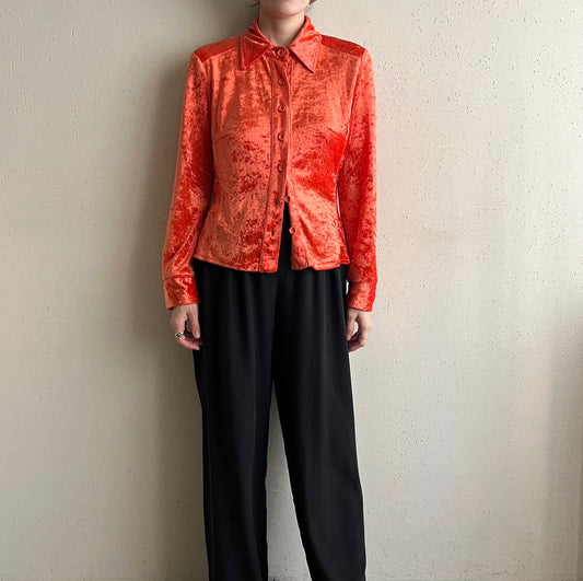 90s Velor Shirt Made in Italy