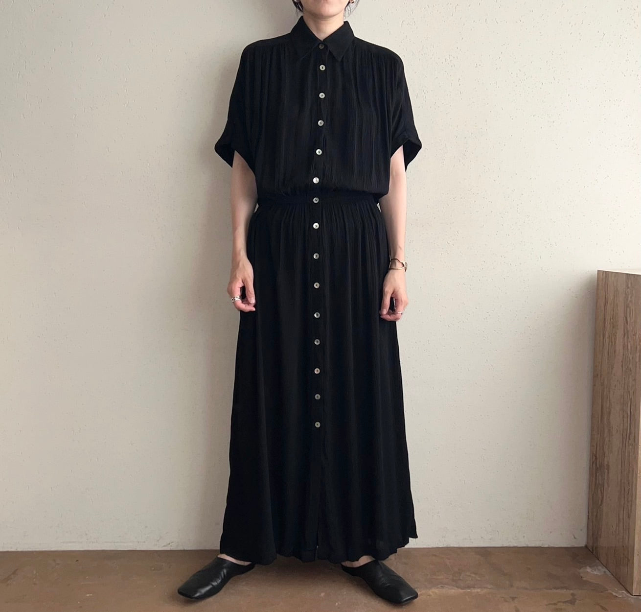 90s Rayon Belted Dress Dead Stock