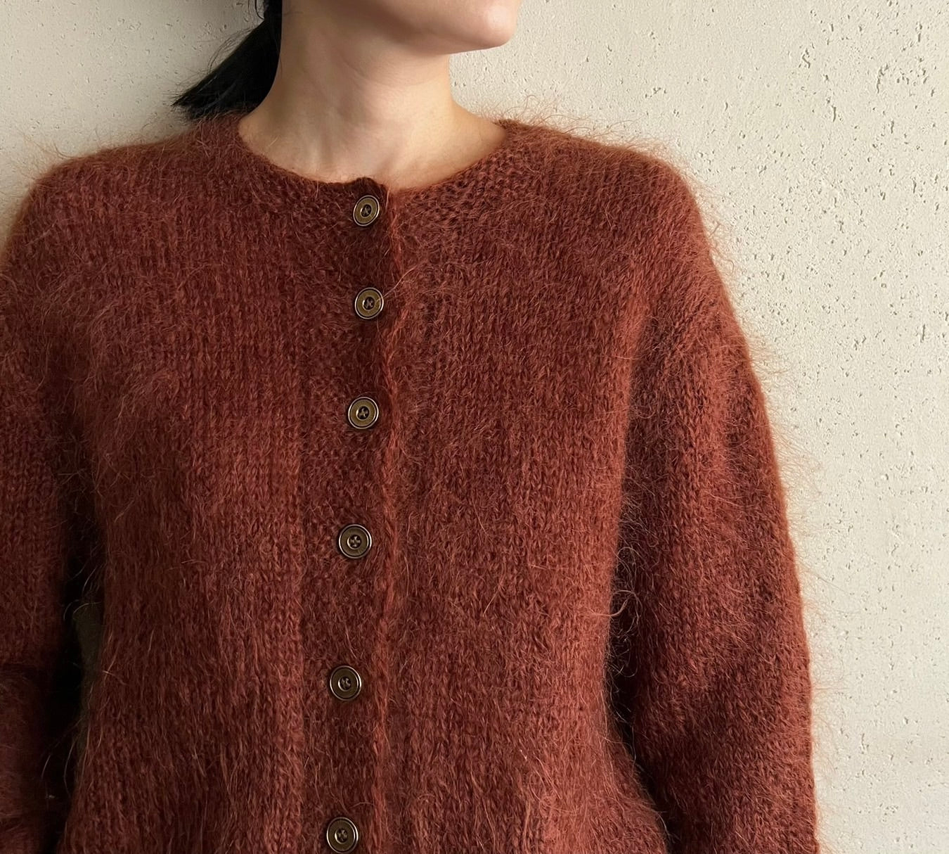 80s Brown Knit Cardigan