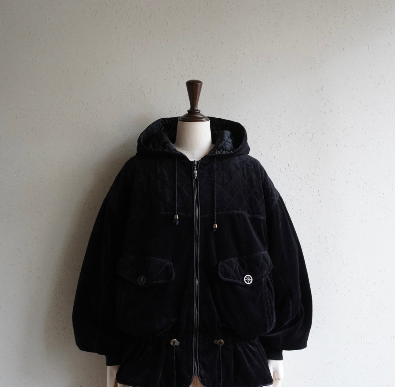 90s Black Velor Jacket
