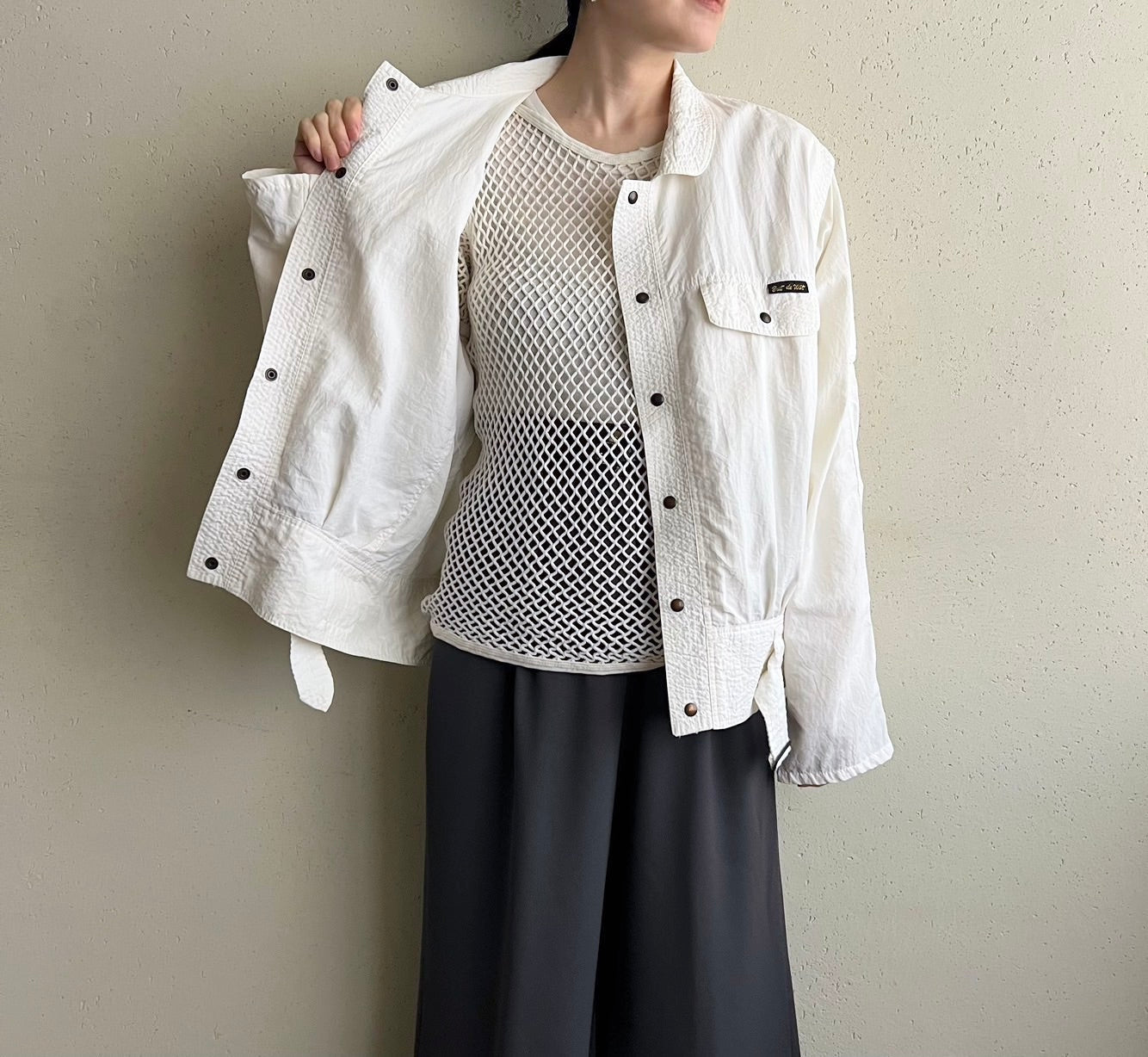 80s White Design Light Jacket