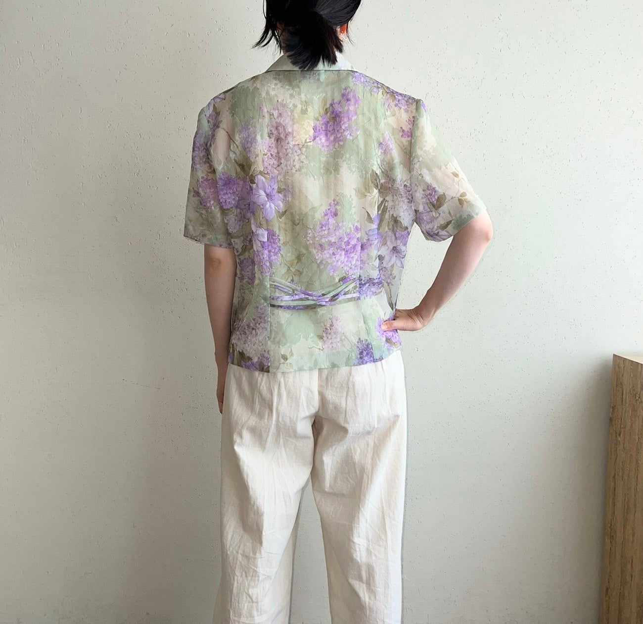 90s Printed Sheer Shirt
