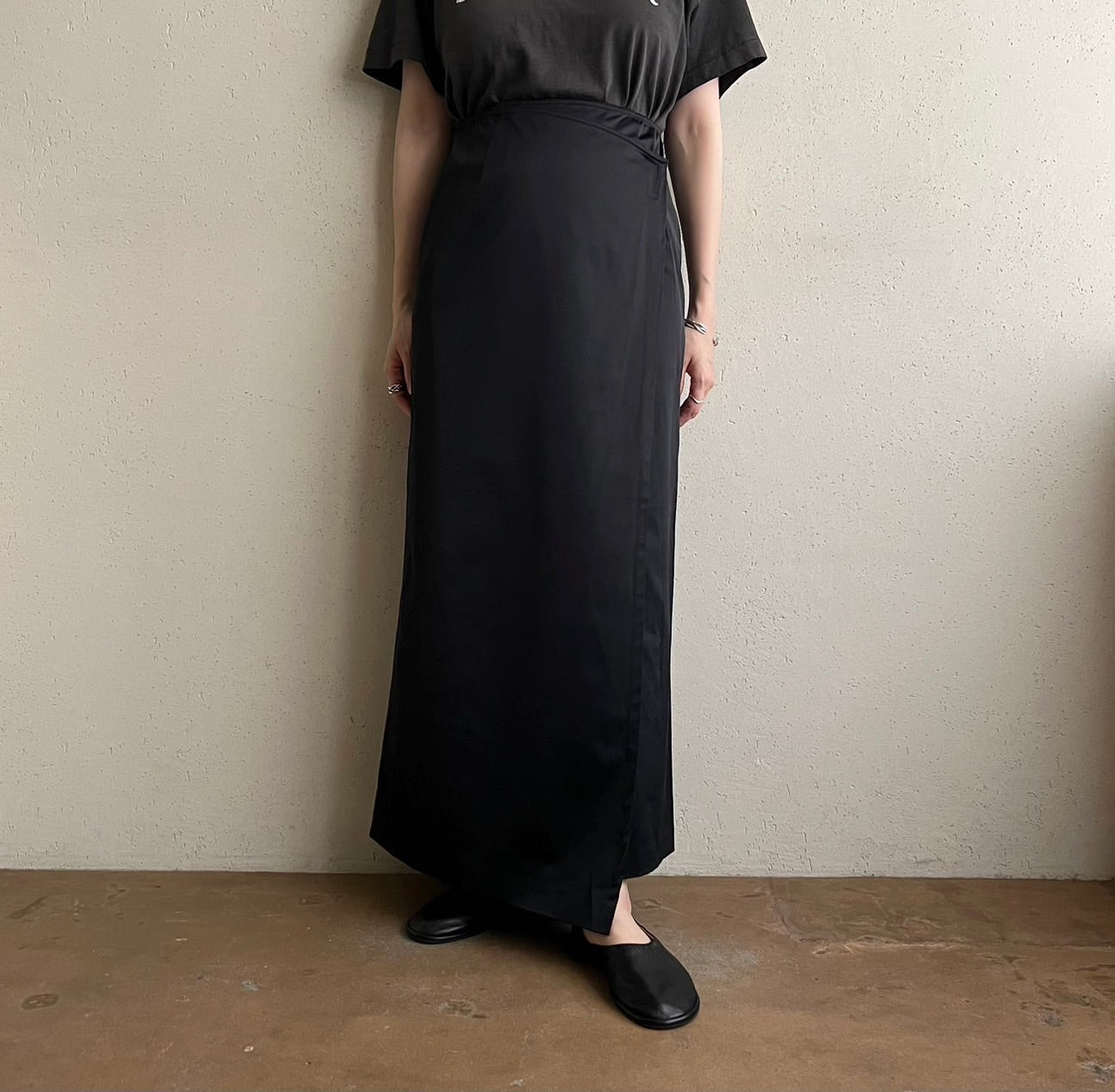 90s Black Wrap Skirt