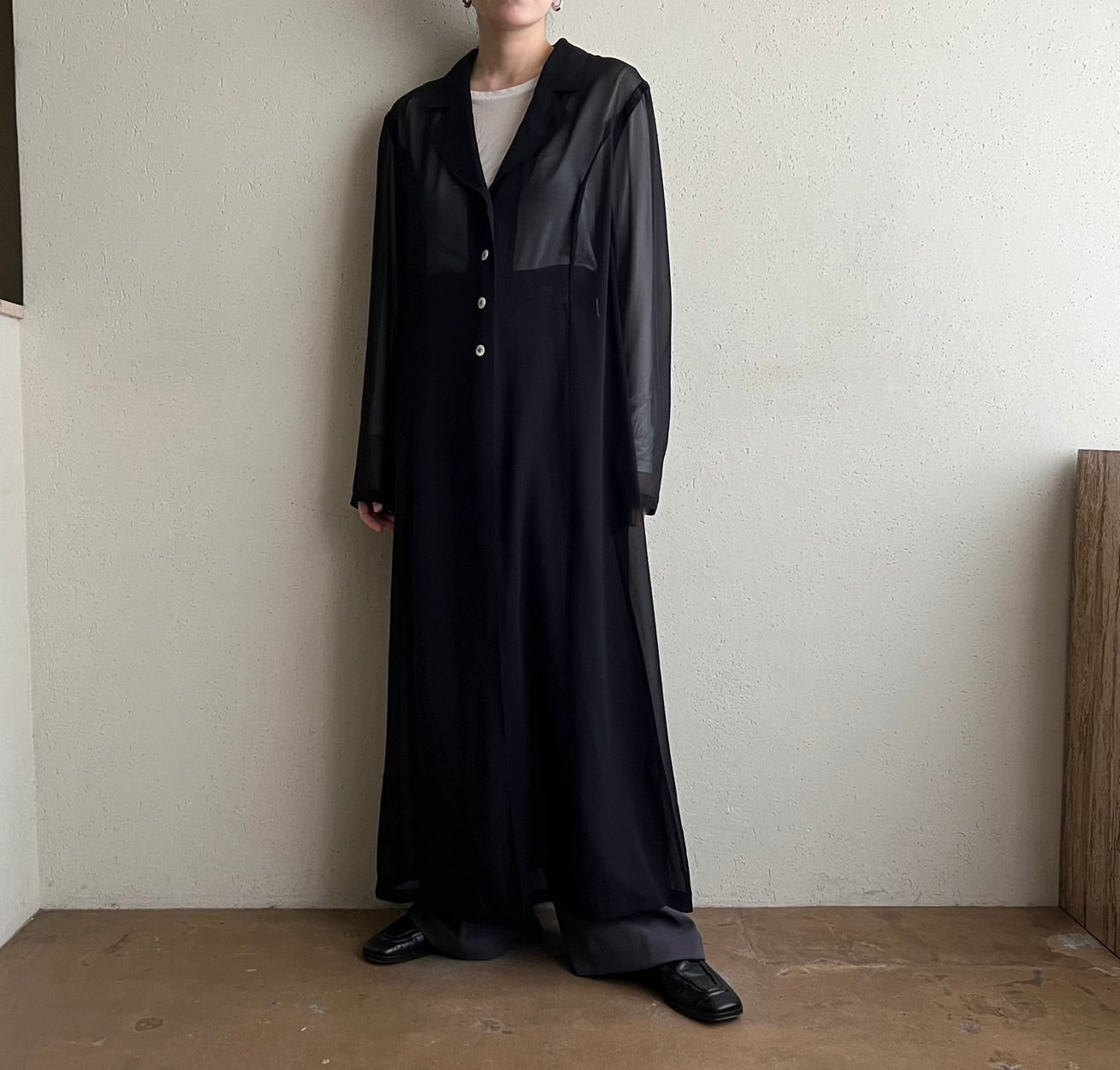 90s EURO Black Sheer Dress