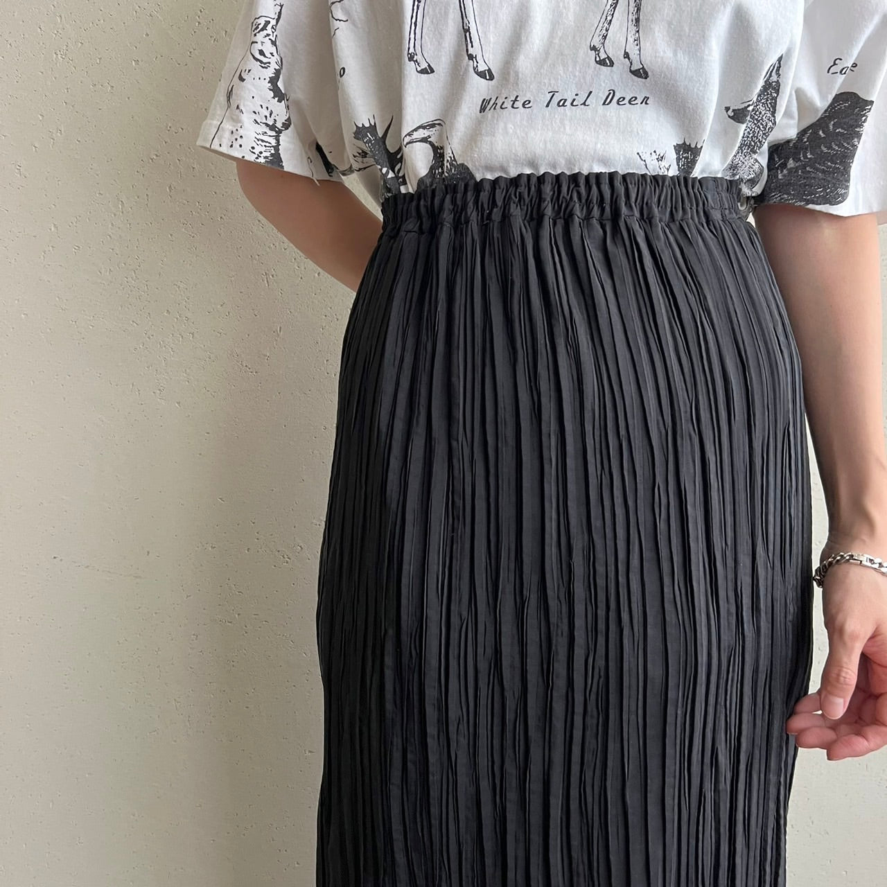 90s EURO Black Pleated Skirt