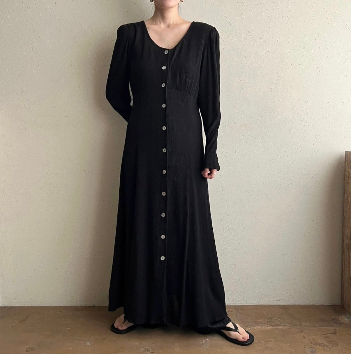 90s Black Maxi Dress Made in USA