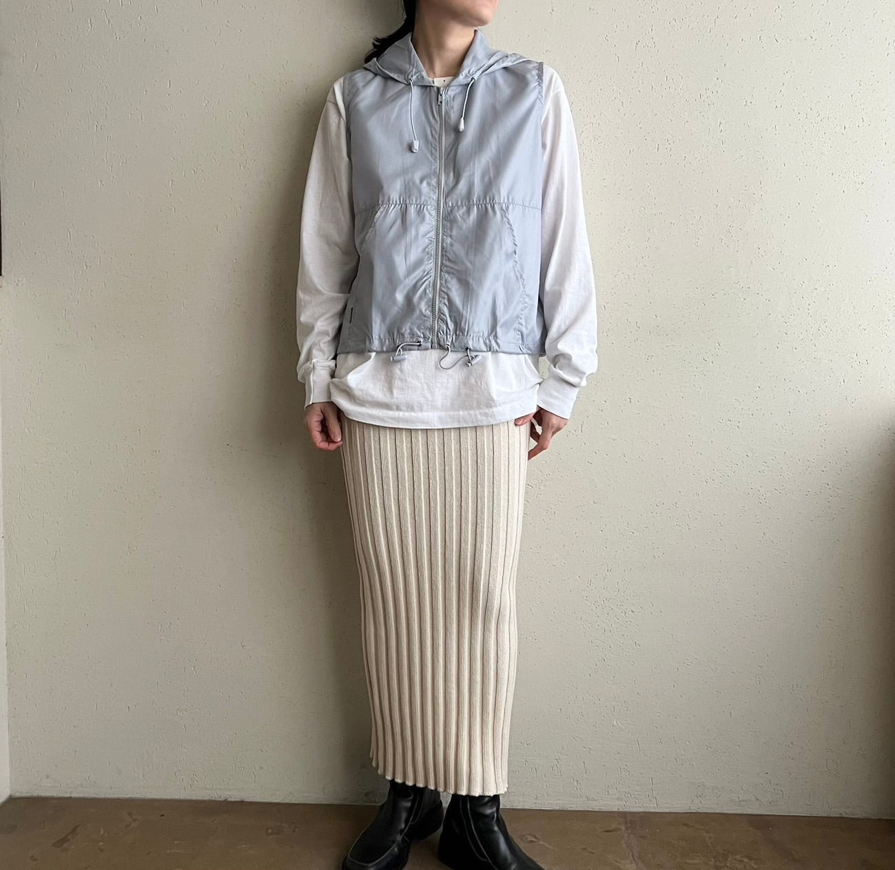 90s Light Blue Sleeveless Zipped Top Dead Stock