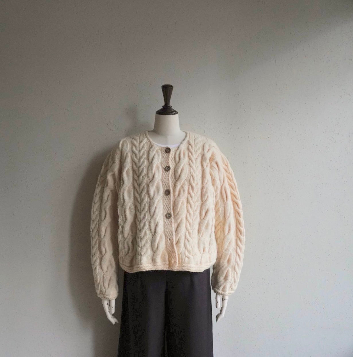 90s Wool Design Knit Cardigan Made in Ireland