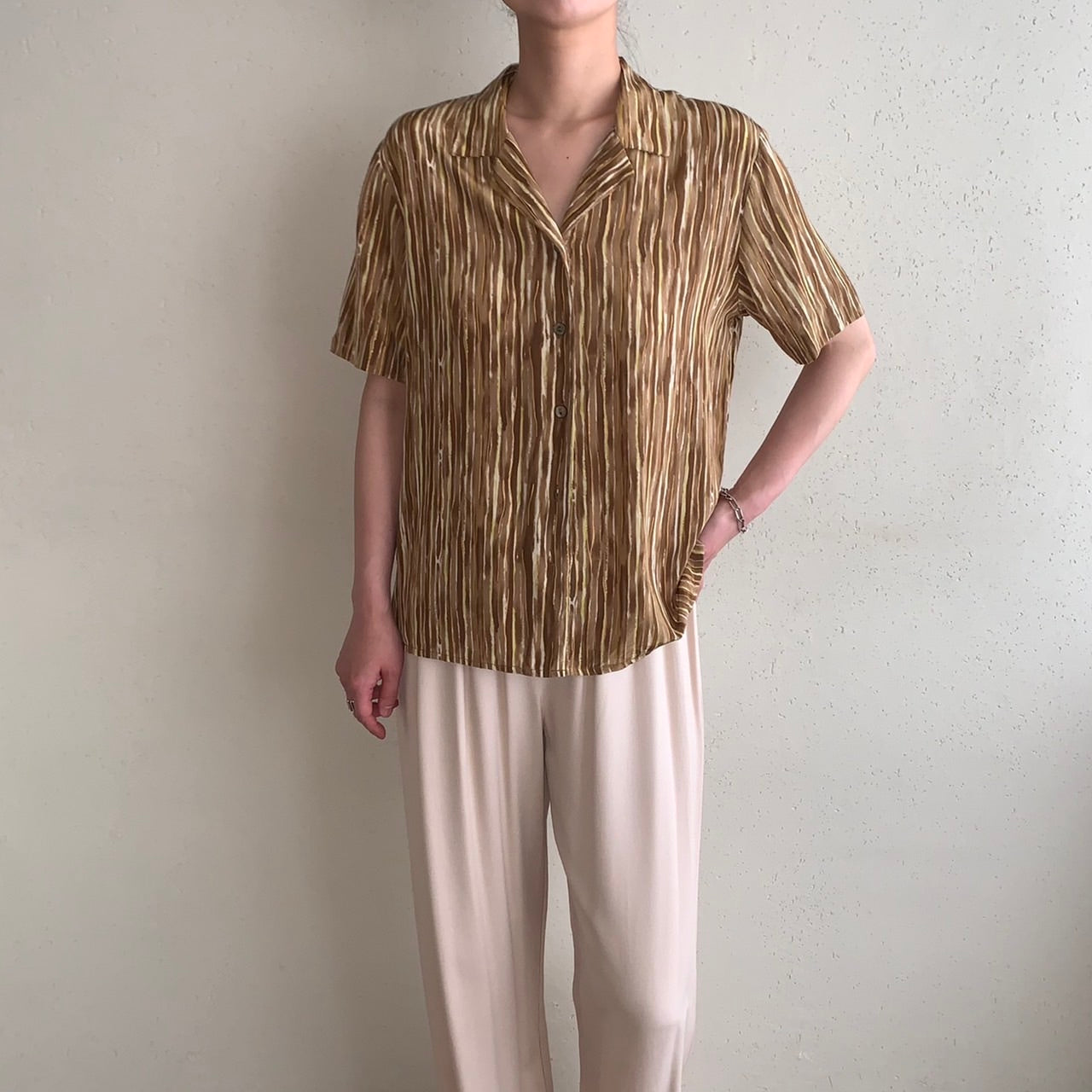 90s Printed Silk Shirt