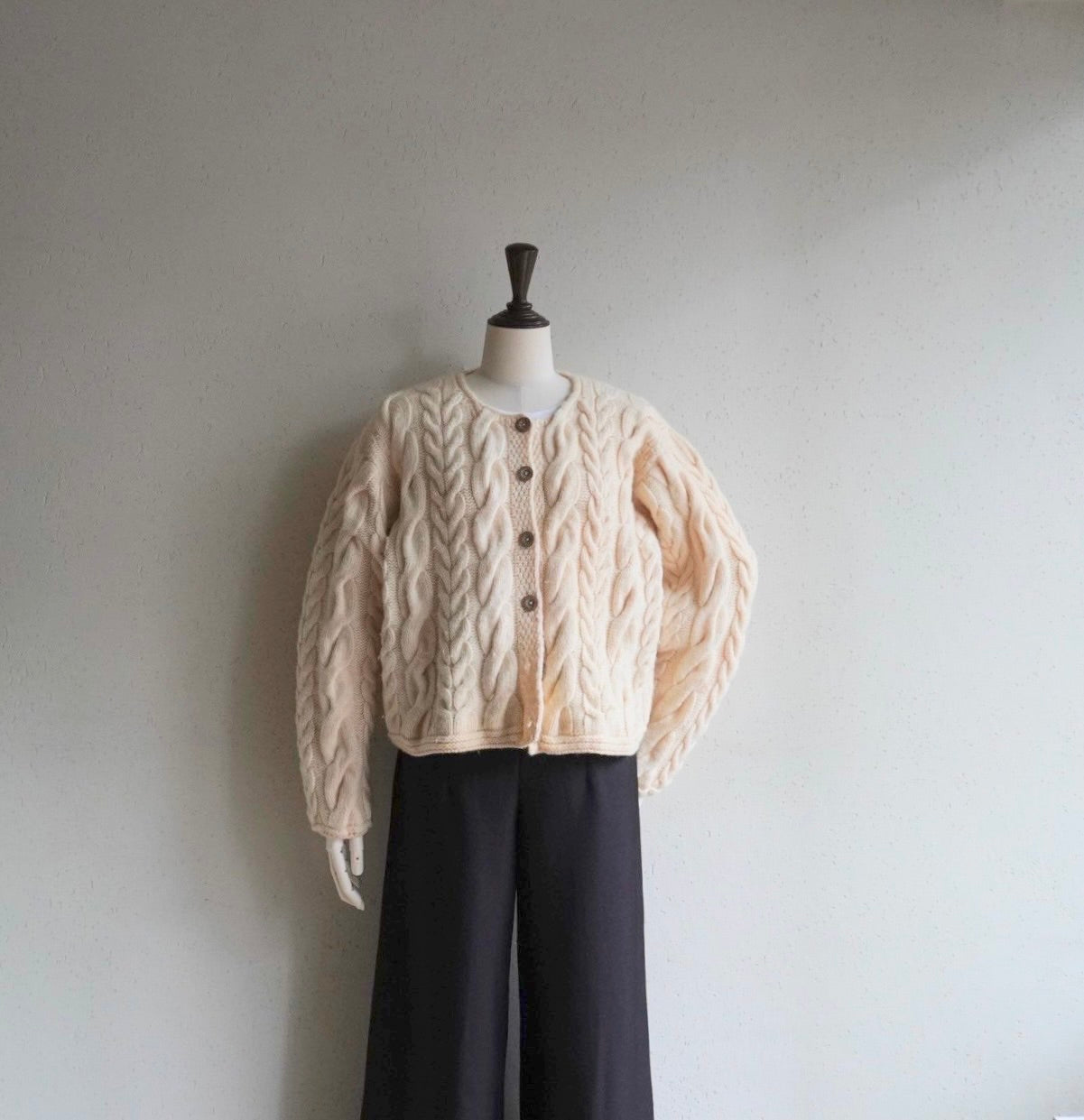 90s Wool Design Knit Cardigan Made in Ireland