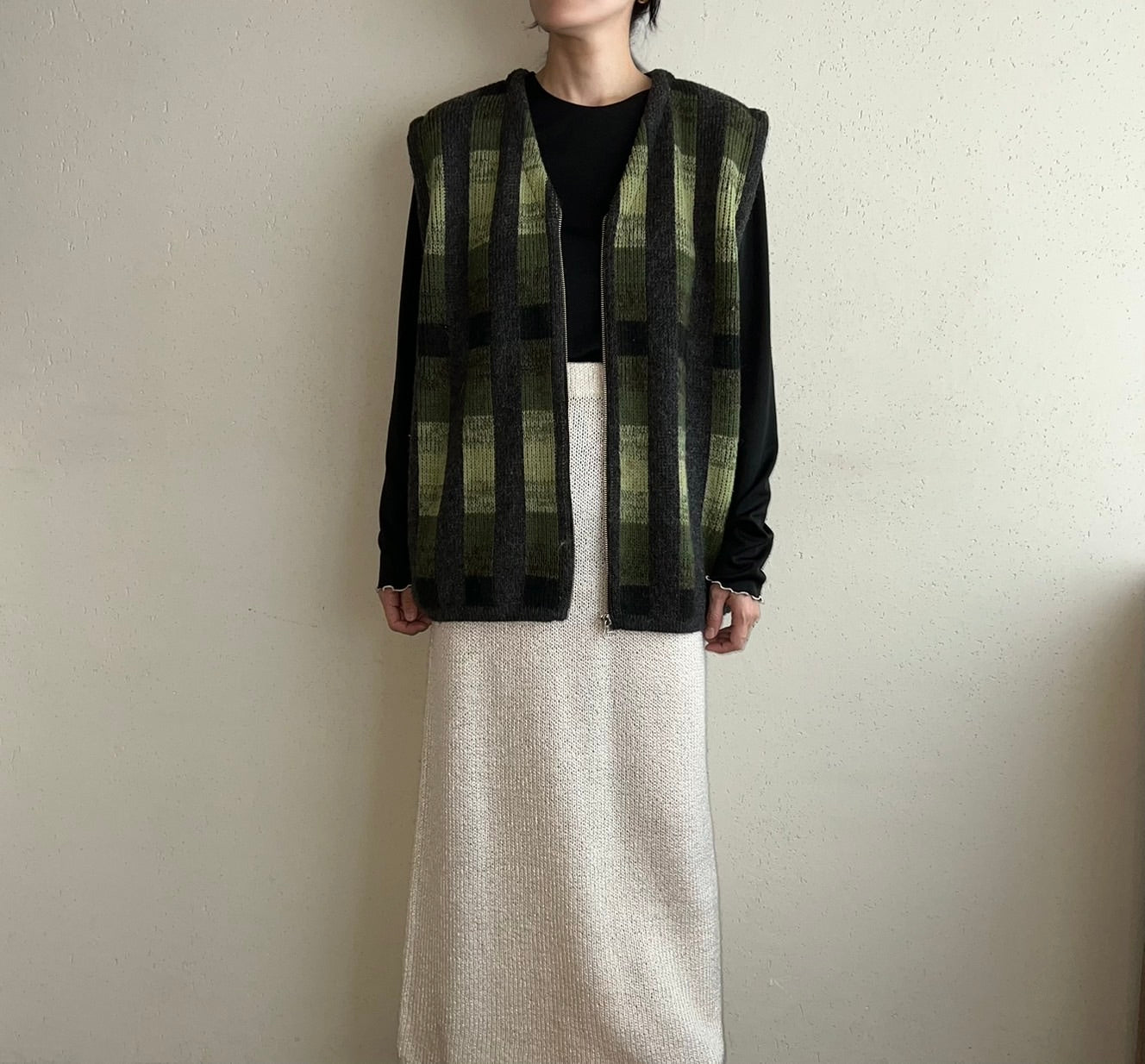 90s Zipped Knit Vest Made in Italy